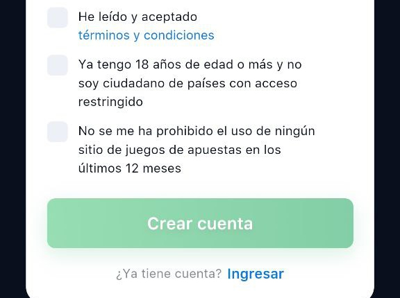 Confirmación de la inscripción en la aplicación móvil para android