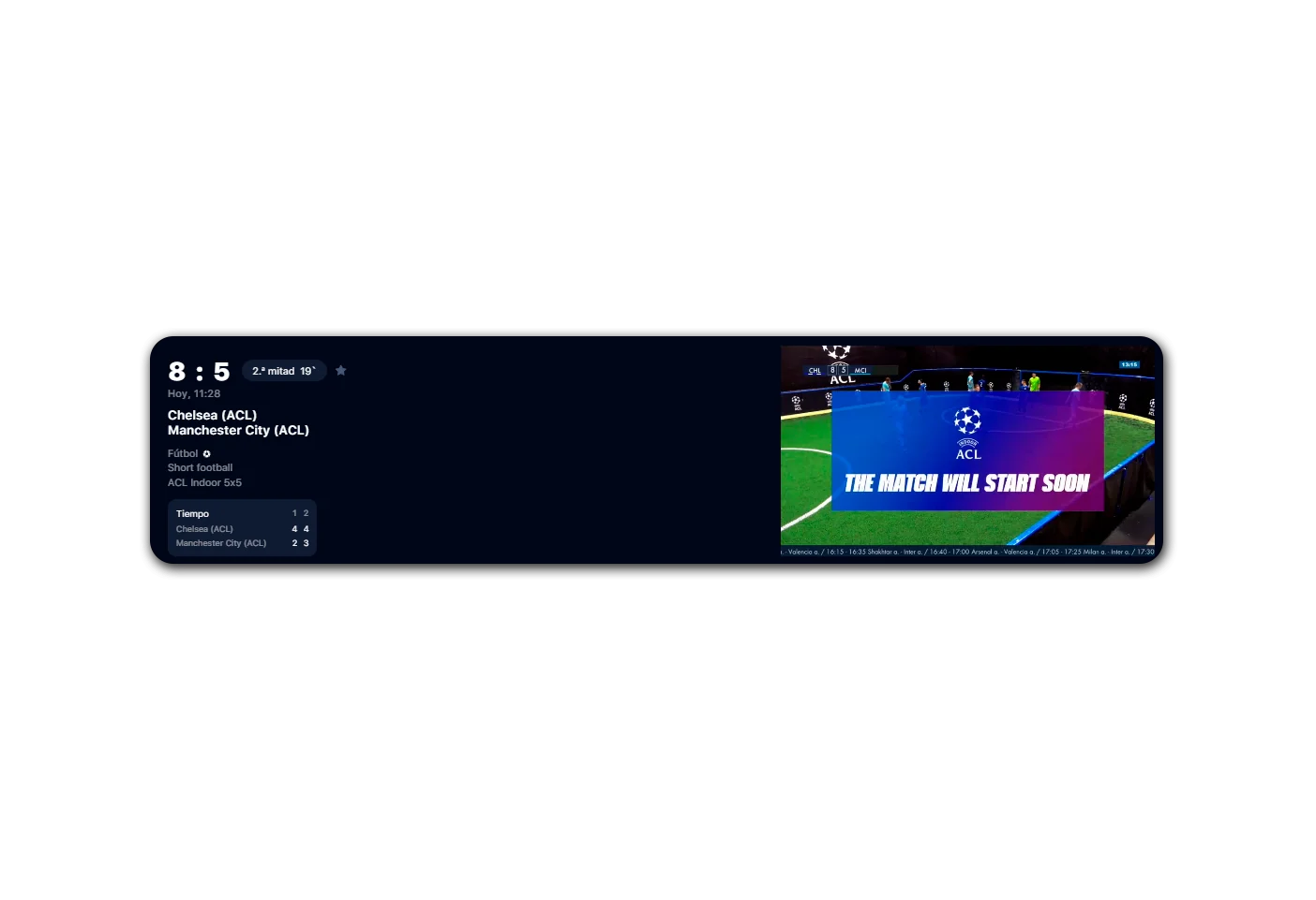 Ver el partido en directo